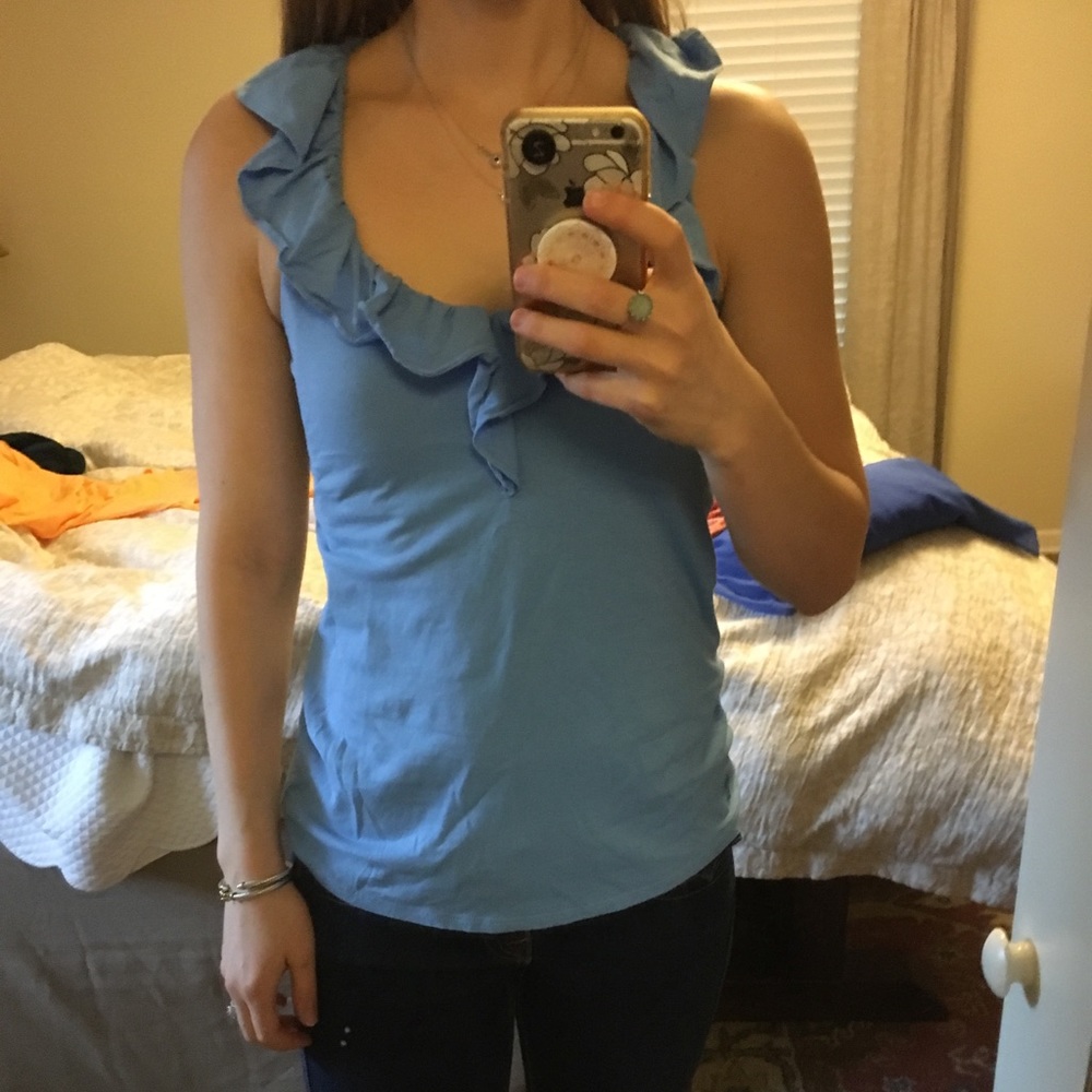 Lilly Pulitzer, Blue, Size Small, Ruffle Tank Top